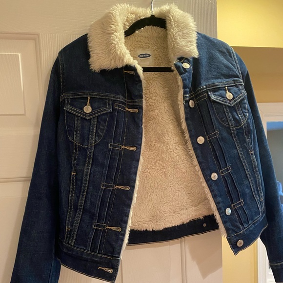 Women’s Old Navy Fur Jean Jacket - Picture 1 of 3